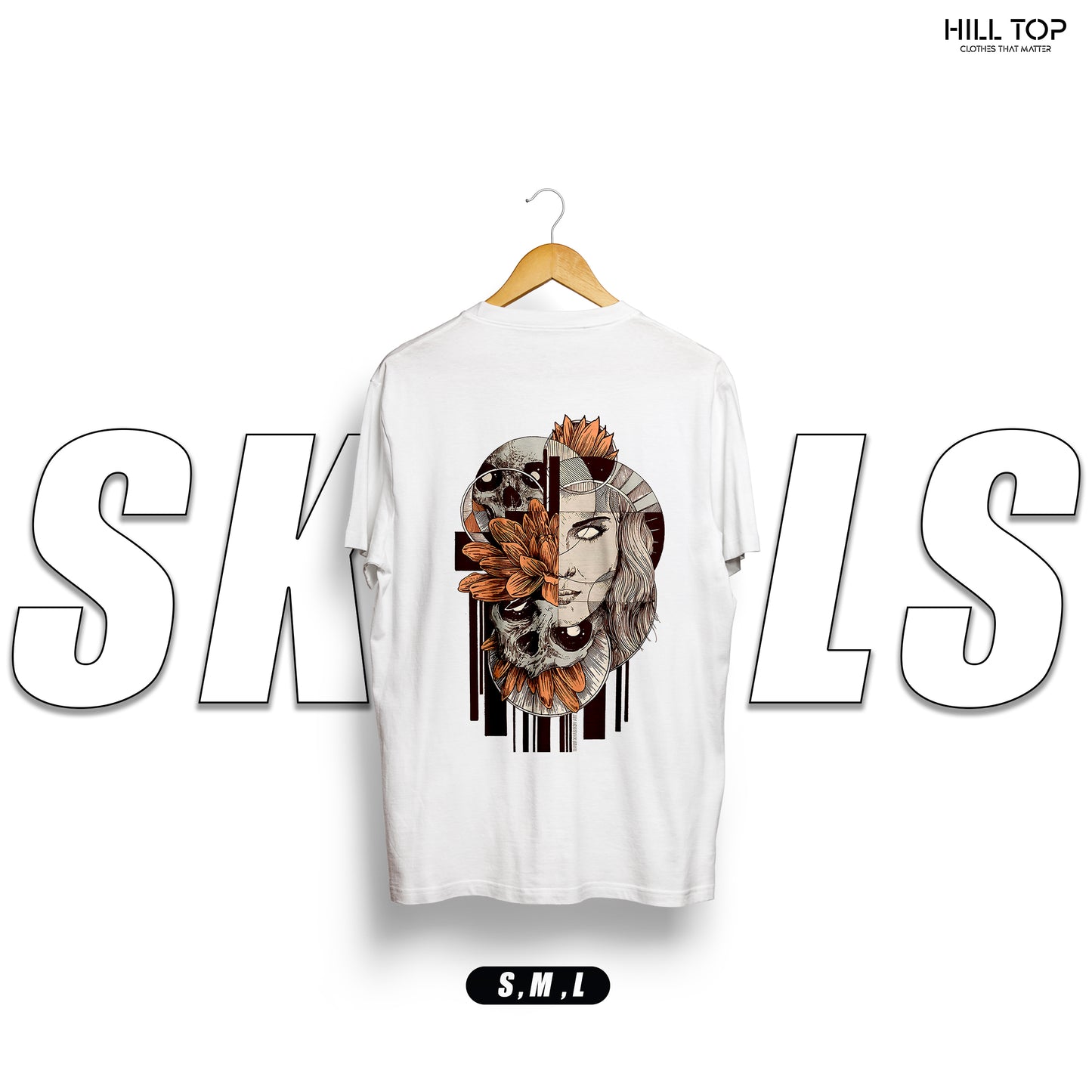Skulls Back Printed Oversized Tee