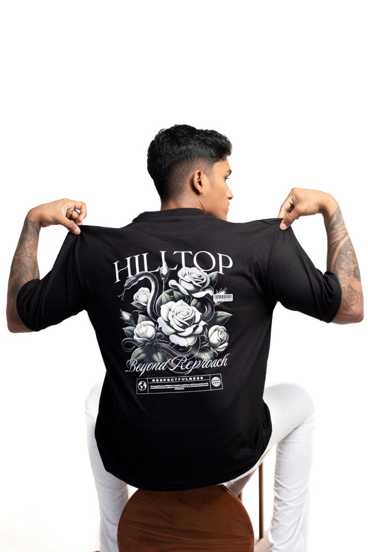 HillTop Snake & Roses Oversized Tee