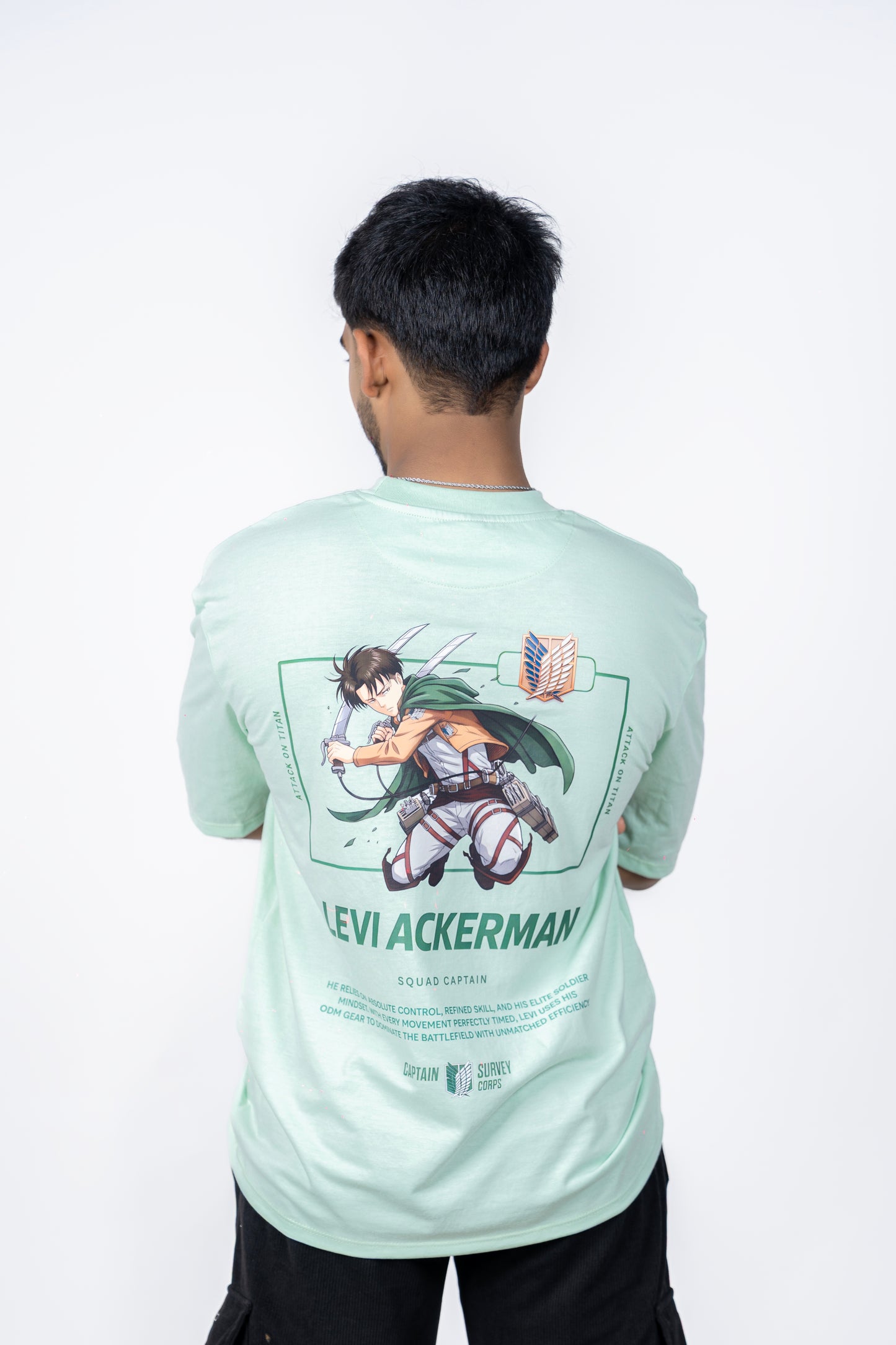 Levi Ackerman Back Printed Oversized Tee