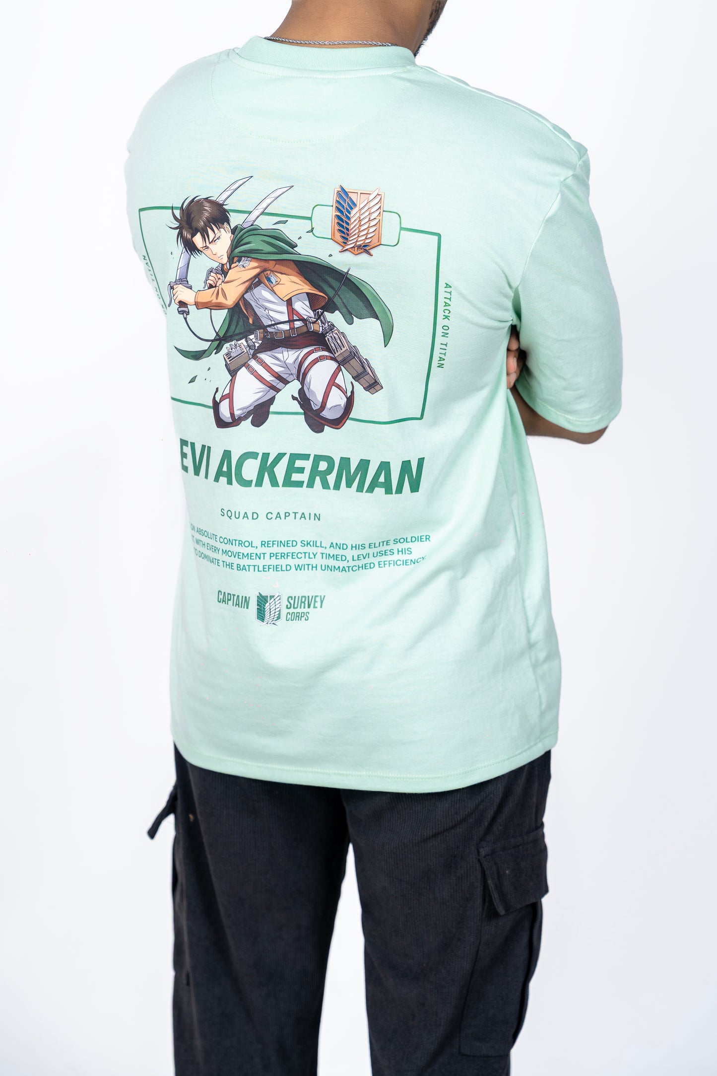 Levi Ackerman Back Printed Oversized Tee